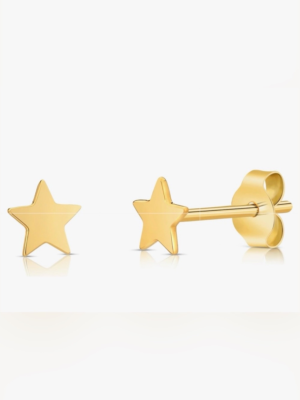 Star Stud Earrings in 14 K Gold 6 mm